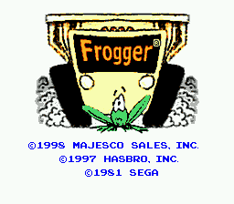 Frogger title screen for Sega Genesis